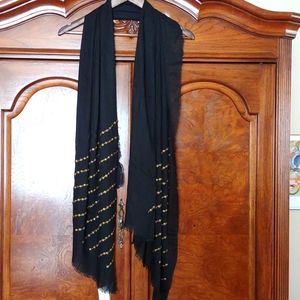 French Connection black scarf, 68" X 27" NWT